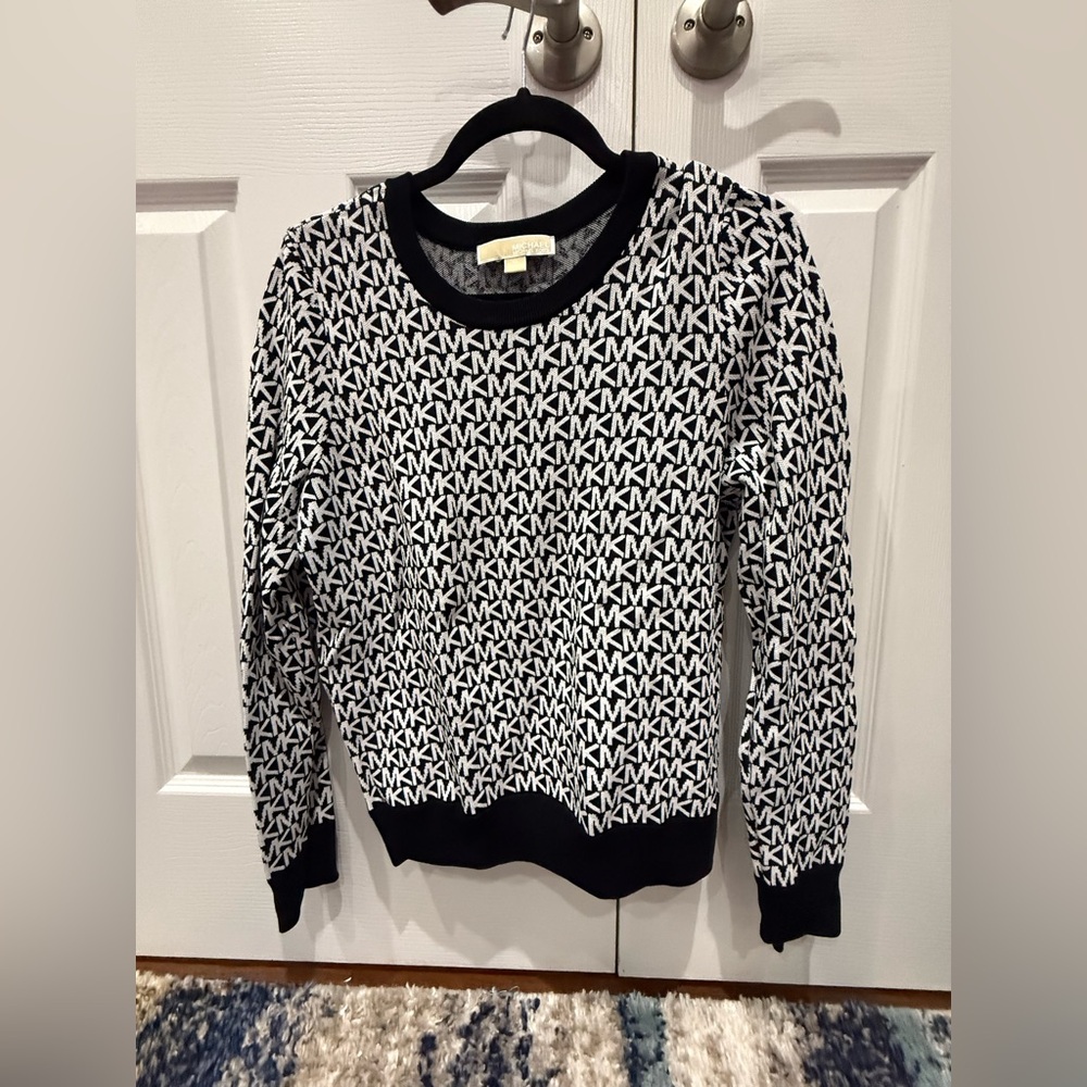 Michael Kors Black and White Logo Sweater